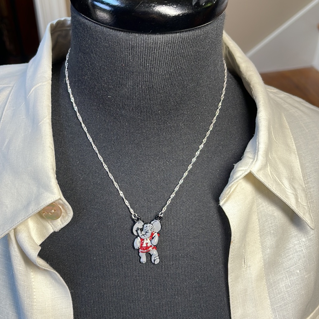 Alabama Fans Big Al. Elephant Necklace